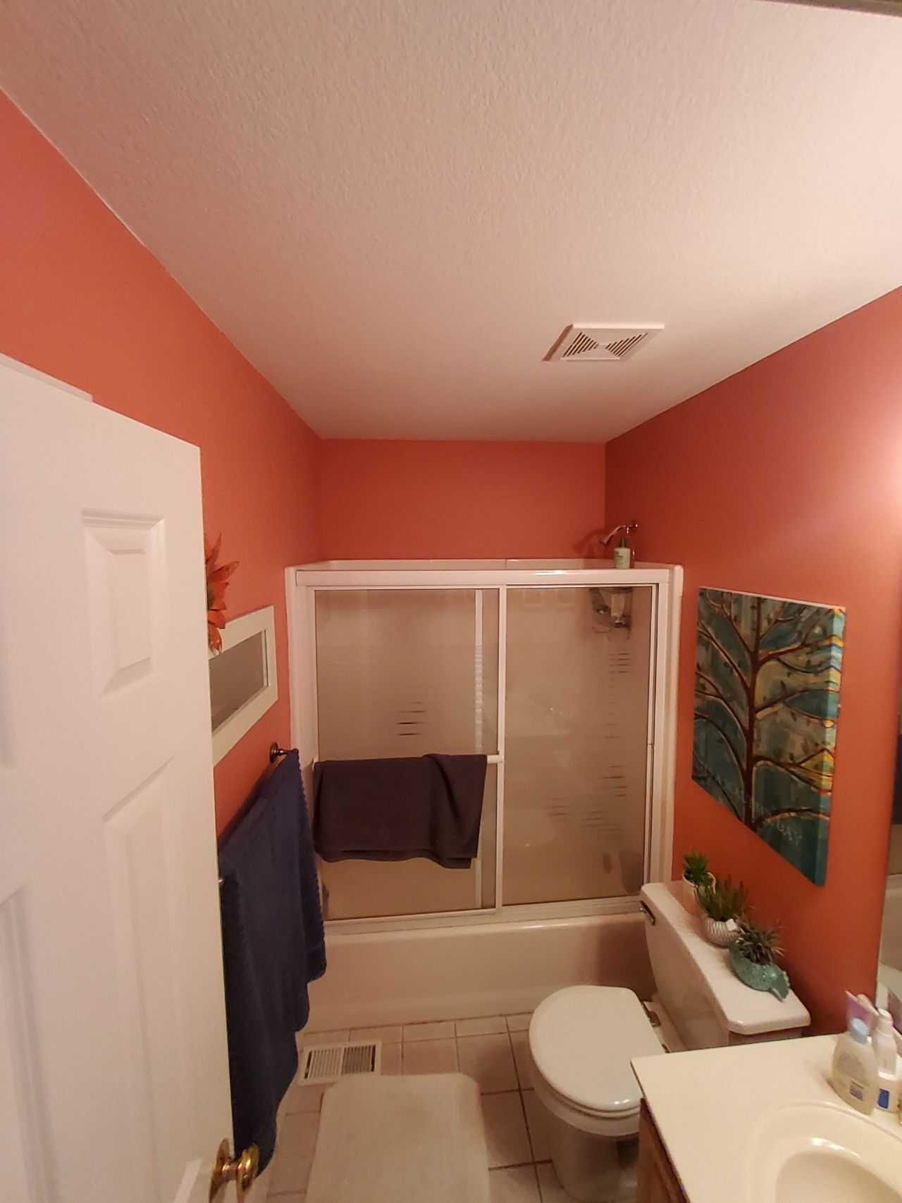 photo of an orange themed bathroom